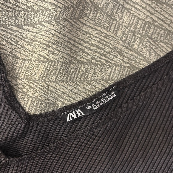 Zara Black Ribbed Women's Top - Picture 3 of 4